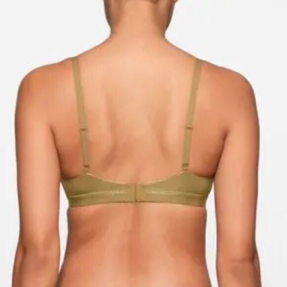 SKIMS Limited Edition Gold Sparkle Fits Everybody Classic Crossover Bralette - Picture 3 of 9
